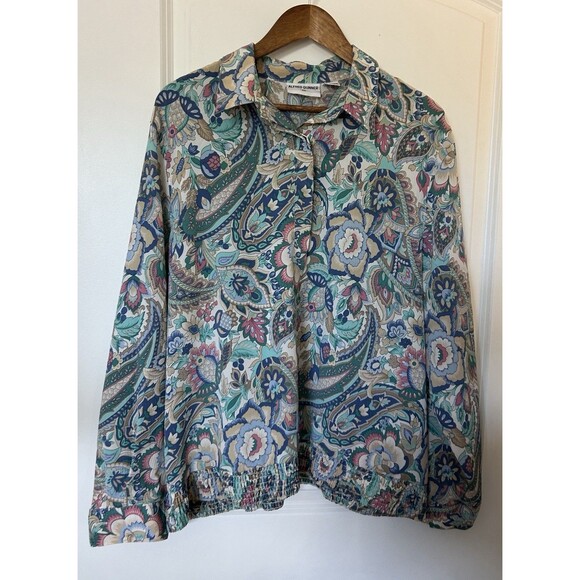 Alfred Dunner Womens Top Size 20 Boho Floral V-Neck Lightweight Blouse 2X - Picture 1 of 12